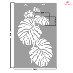 DECO STENCIL HOJAS TROPICALES STNL029N CODIFICADO X 5 UND en internet