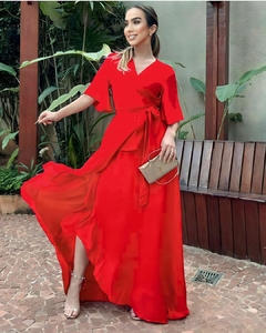 Vestido Tati Envelope Longo Vermelho