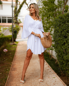 vestido kimono branco off white