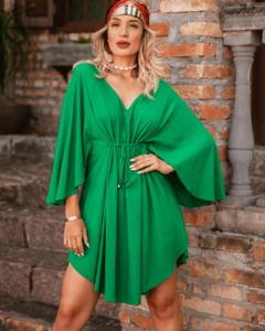 vestido kimono verde bandeira caluli