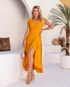 Vestido YARA envelope Midi Mostarda