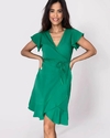 Vestido Yarinha envelope midi curto Verde Bandeira