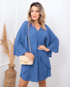 Vestido Kimono Azul Claro