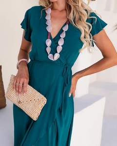 Vestido YARA envelope Midi Petróleo