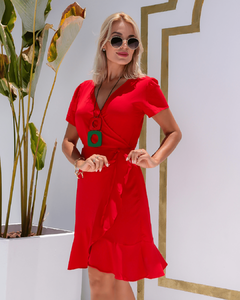 Vestido Envelope Paty Curto Vermelho