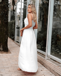 Vestido Envelope Longo Lili Alcinha Branco