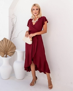 Vestido YARA envelope Midi Bordô