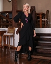 Vestido Yolanda Midi Manga Longa PRETO