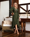 Vestido Yolanda Midi Manga Longa MILITAR