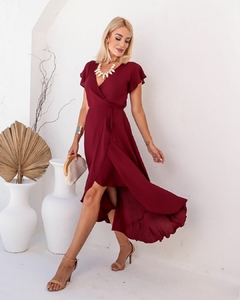 Vestido YARA envelope Midi Bordô