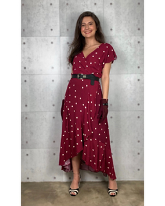 Imagem do Vestido YARA envelope Midi POA BORDO