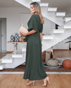 Vestido Envelope Longo Jane Militar