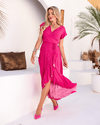 Vestido Envelope Midi Yara Poá Pink