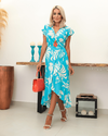 VESTIDO YARA ENVELOPE MIDI EST. FOLHAS AZUL