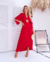 Vestido Envelope Longo Jane Liso Vermelho