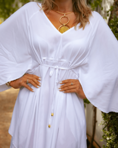 vestido kimono branco off white