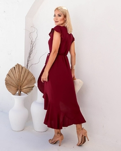 Vestido YARA envelope Midi Bordô