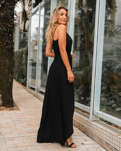 Vestido Envelope Longo Lili Alcinha Preto