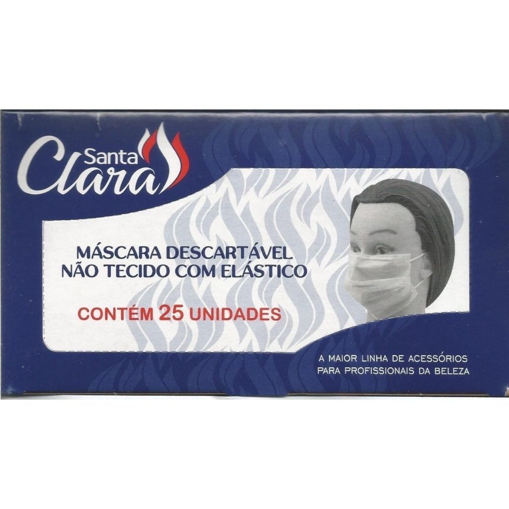 Máscara Branca Descartável Cx. C/25 unidades Santa Clara