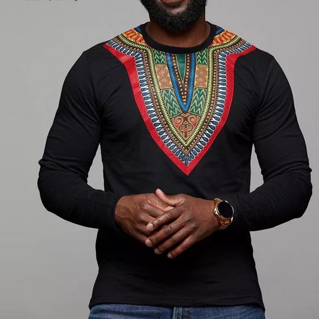 Camisa africana masculina 2025