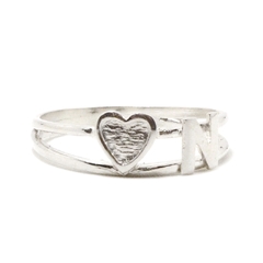 Imagen de Anillo Inicial Corazón solo Plata 925