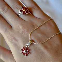 Combo: 3 Joyas Flor con Piedra Nº1