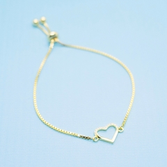 Pulsera Italiana 12 Corazón Dorada - comprar online