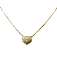 Collar Veneciana + Corazón Inicial Pasante Laminado en Oro en internet