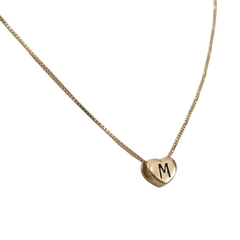 Collar Veneciana + Corazón Inicial Pasante Laminado en Oro - Adára Fábrica de Joyas