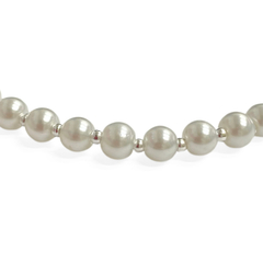 Pulsera Extensible Perlas Blancas 6mm - comprar online