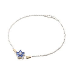 Pulsera Maciza c/Centro Flor con Piedra - comprar online