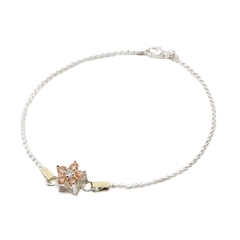 Pulsera Maciza c/Centro Flor con Piedra - Adára Fábrica de Joyas