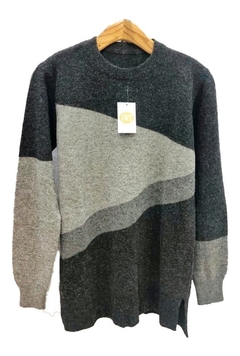 4326 / Sweater Pullover Combinado Bremer Lana Merino Dama en internet