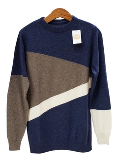 Imagen de 4326 / Sweater Pullover Combinado Bremer Lana Merino Dama