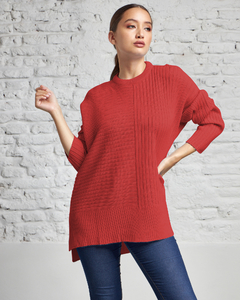 8706 / Sweater Oversize Punto Inglés - tienda online