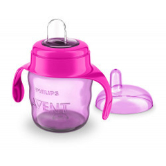 Vaso EASY AVENT con boquilla y asas Rosa 200ml 6m+