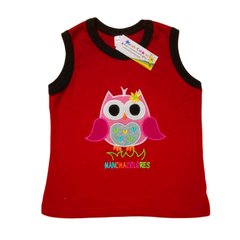 Remera musculosa bordada lechuza - Talle 24 meses