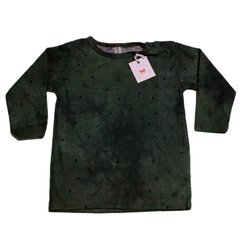 Remera manga larga algodón verde guitarras - talle 12 meses