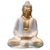 Buda Branco e Dourado Meditando