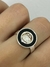 HB656 ANILLO CIRCULO ESMALTE NEGRO CON MANO CALADA - comprar online