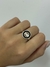 HB658 ANILLO CIRCULO ESMALTE NEGRO CON INFINITO CALADO