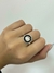 HB668 ANILLO CIRCULO ESMALTE NEGRO CALADO CON LIBELULA