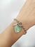 PQ730 PULSERA PIEDRA CORAZON VERDE DIJE PLUMA