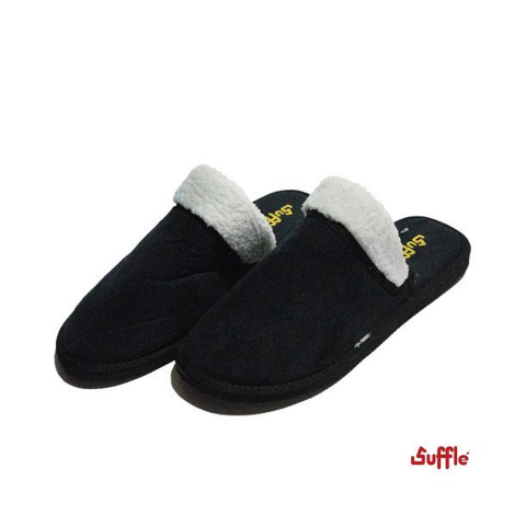 PANTUFLAS SUFFLE CORDERITO NEGRO