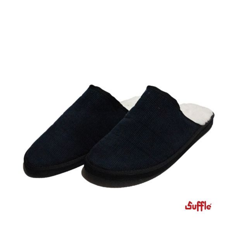 PANTUFLAS SUFFLE CORDEROY AZUL