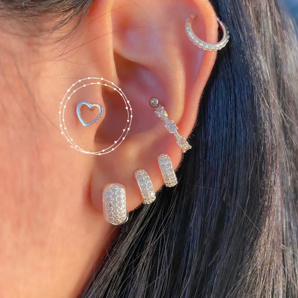 Piercing Tragus Coração