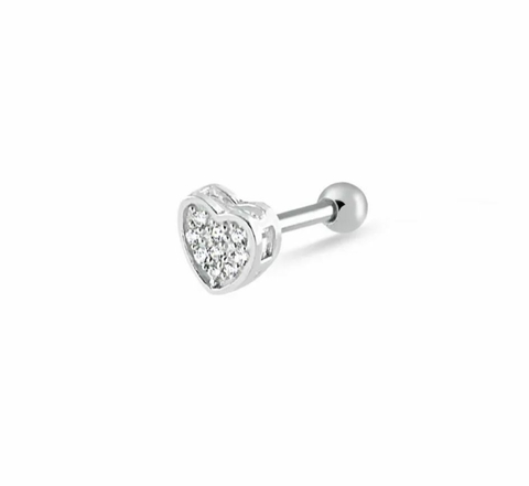 Piercing Tragus Zircônia Luz Prata 925 - Amoralora Prata 925