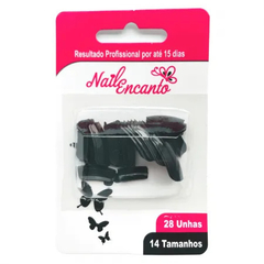 Unha Postiça 24 Unidades Cor Preta - Nail Encanto - comprar online