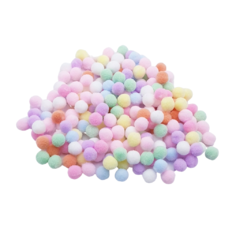 Micro pompom candy color 8 mm - 10 gramas + ou - 200 unidades