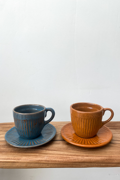 Xícara de chá + Pires Terracota - comprar online
